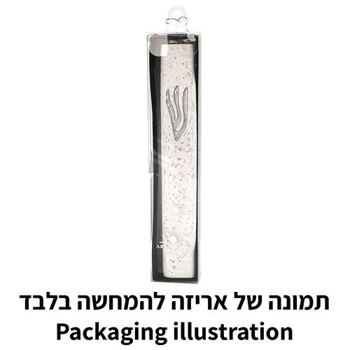 מזוזה פולימר עץ עם אפוקסי צבע שחור אפור