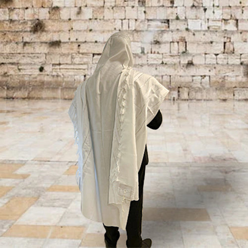 טלית "מופת" חתנים פסים מכסף גודל 60