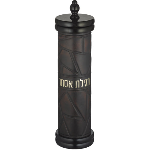 בית מגילה אשכנזי עץ + קוטר 9 ס"מ אקריליק עם פלקטה עבור קלף