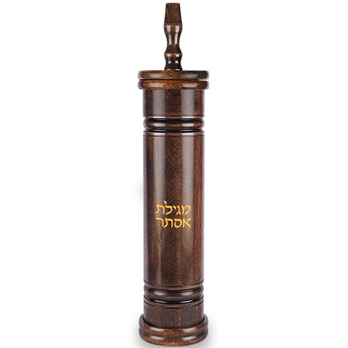 מגילת אסתר ספרדי גוף עץ עם חריטה עבור קלף